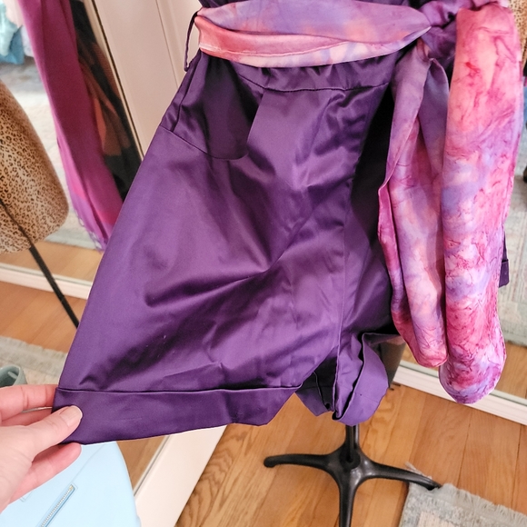 21 Purple Satin Tube Top Romper with pockets!!! - Picture 4 of 10